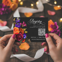 Elegant Moody Vibrant Harvest Floral Registry