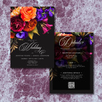 Elegant Moody Vibrant Harvest Floral Two Sided