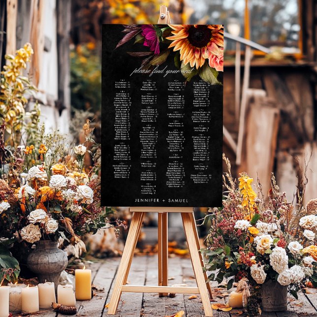 Elegant Moody Vibrant Sunset Floral Wedding Seat Foam Board (Elegant Moody Vibrant Sunset Floral Wedding Seat Foam Board)