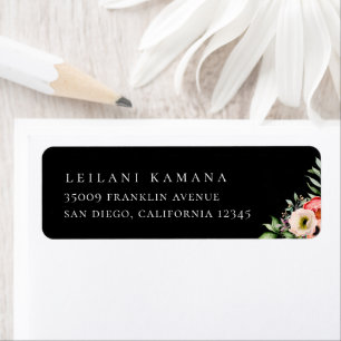 Elegant Moody Watercolor Floral Label
