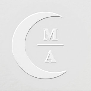 Elegant Moon and Initials Embosser