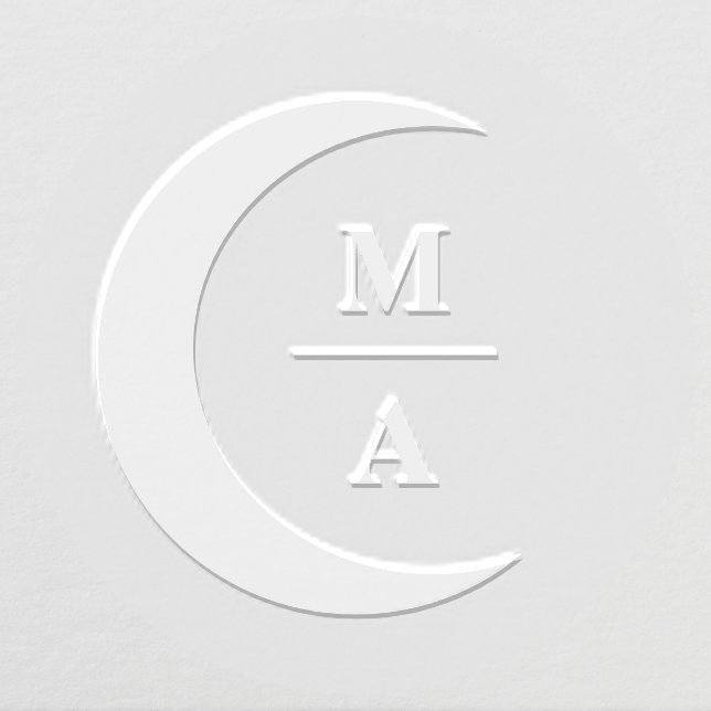 Elegant Moon and Initials Embosser (Design)