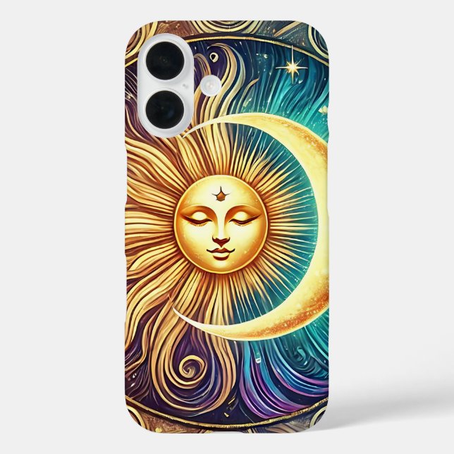 Elegant Moon and Sun Celestial Art Case-Mate iPhone Case (Back)