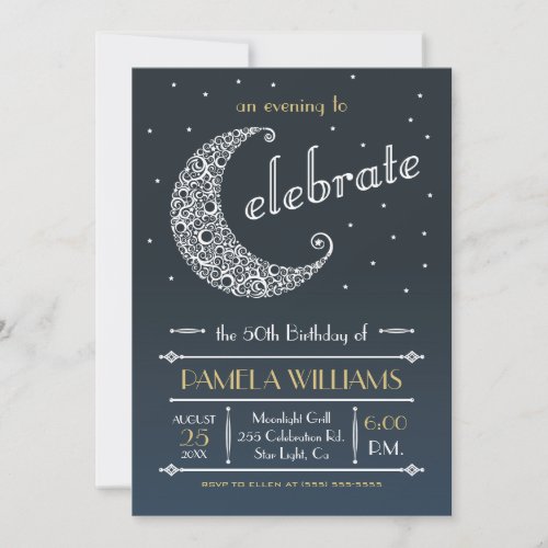 Elegant Moon Celebration Invitation II
