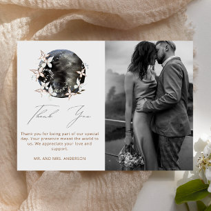 Elegant Moon Celestial Botancial Wedding Thank You