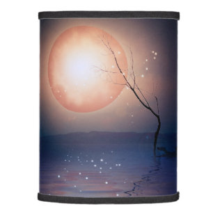 Elegant Moon Pink Blue Celestial Stylish Modern Lamp Shade