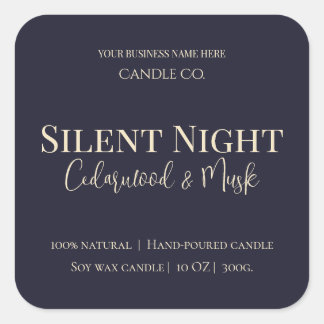 Elegant Moon & Stars Custom Holiday Candle Label