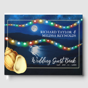 Elegant Moonlit Beach Wedding Guest Book