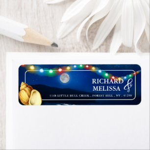 Elegant Moonlit Beach Wedding Label