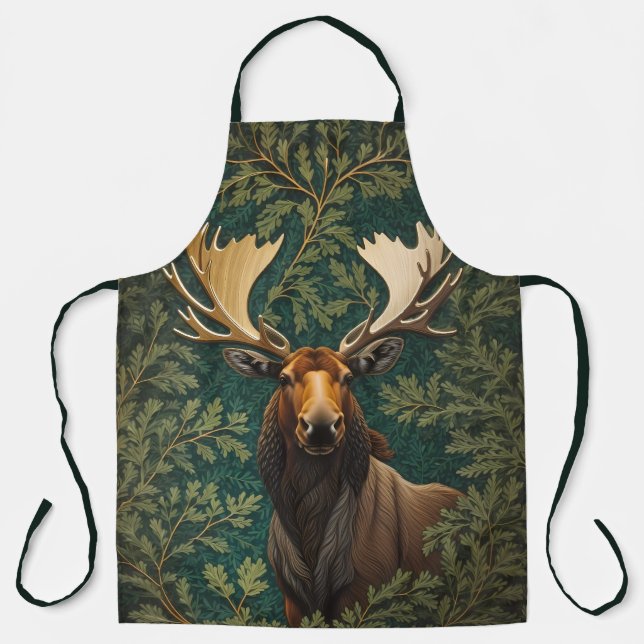 Elegant Moose William Morris Inspired Apron (Front)