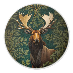 Elegant Moose William Morris Inspired Ceramic Knob