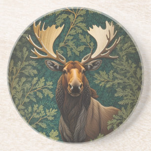 Elegant Moose William Morris Inspired Coaster