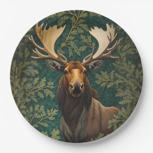 Elegant Moose William Morris Inspired Paper Plates