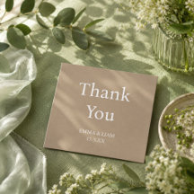 Elegant morden script classic Thankyou card