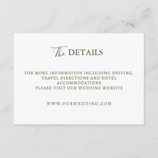 Elegant morden script wedding enclosure card