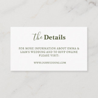 Elegant morden Wedding Details Enclosure Cards