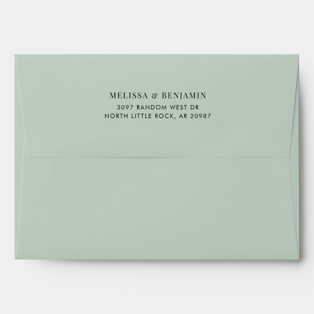 Elegant Mordern with Return Address Wedding Envelope (Back (Top Flap))