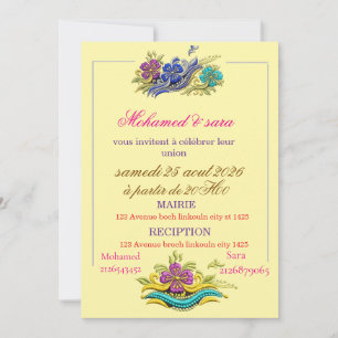 Elegant Moroccan Amazigh Style Wedding Invitation