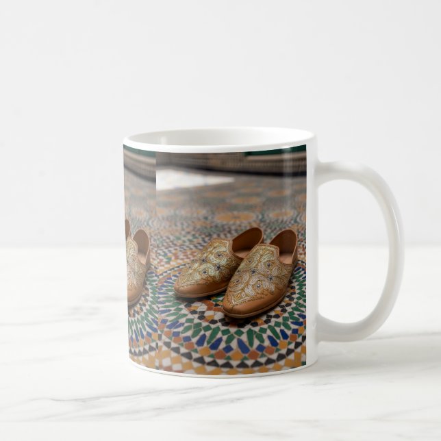 Elegant Moroccan Babouche & Zellij Mosaic Art Coffee Mug (Right)