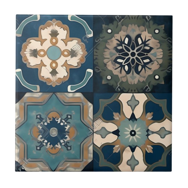 Elegant Moroccan Ceramic Tile (Front)