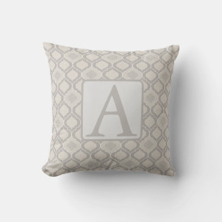 Elegant Moroccan Trellis Pattern in Neutral Tones Throw Pillow