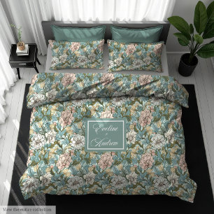 Elegant Morris Inspired Pastel Pimpernel Duvet Cover