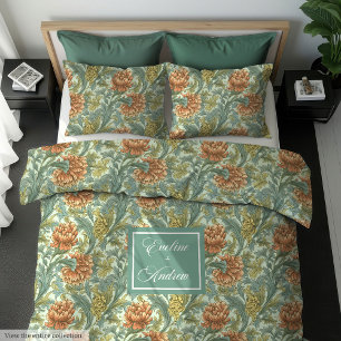 Elegant Morris Style Pimpernel Floral Duvet Cover