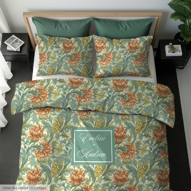 Elegant Morris Style Pimpernel Floral Duvet Cover (Elegant Morris Style Pimpernel Floral Duvet Cover)