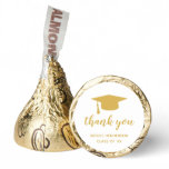 Elegant Mortar Board Thank You Gold Graduation Hershey®'s Kisses®