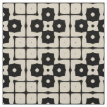 Elegant Mosaic Black &amp; Beige Geometric Pattern Fabric