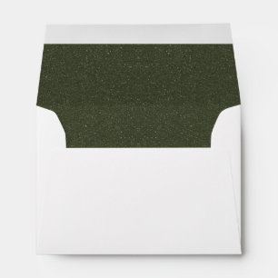 Elegant Moss Green Lined Envelope – Customizable