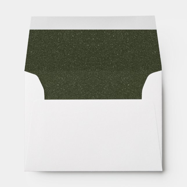 Elegant Moss Green Lined Envelope – Customizable (Back (Bottom))
