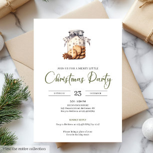 Elegant Moss Green Scandinavian Style Christmas Invitation
