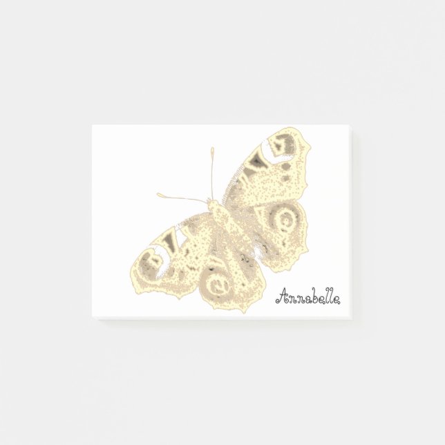 Elegant Moth i Sepia Design Post-it Notes (Front)