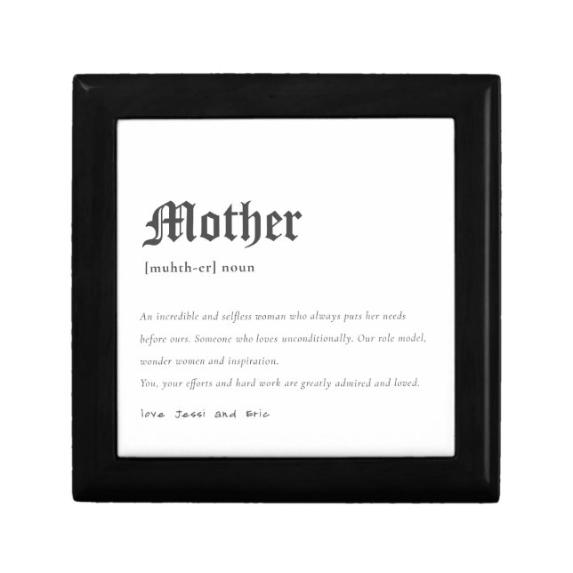 Elegant Mother Dictionary Definition Personalized Gift Box (Front)