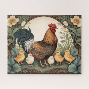 Elegant Mother Hen With Chicks  Jigsaw Puzzle