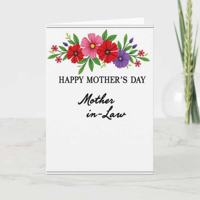Elegant Mother In Law Bouquet Card (Front)