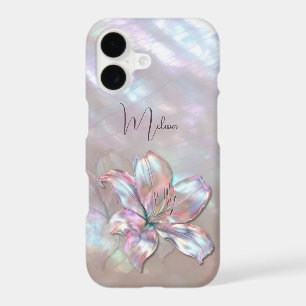 Elegant Mother-of-Pearl Lily iPhone 17 Case