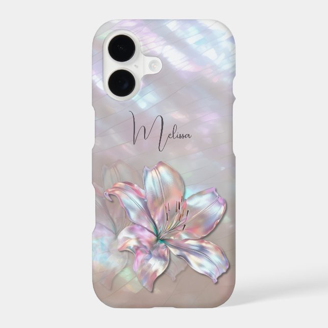 Elegant Mother-of-Pearl Lily Case-Mate iPhone Case (Back)