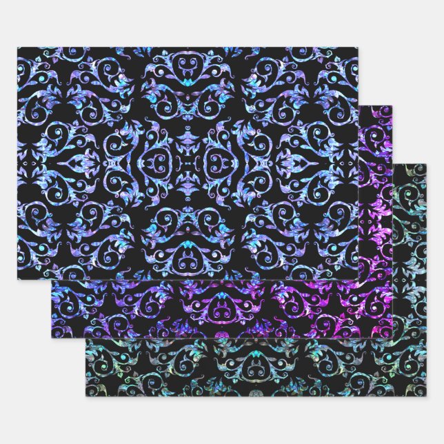 Elegant Mother Of Pearl Motif Wrapping Paper Sheets (Set)