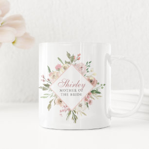 Elegant Mother of the Bride Floral Blush Pink Coffee Mug