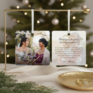 Elegant Mother of the Bride Photo Memory Keepsake Metal Ornament