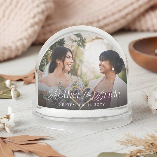 Elegant Mother of the Bride Photo Memory Keepsake Snow Globe (Elegant Mother of the Bride Photo Memory Keepsake Snow Globe)