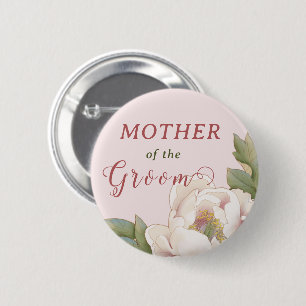 Elegant Mother of the Groom Blush Pink Floral But Button
