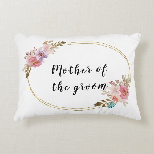 Elegant Mother Of The Groom Boho Floral Frame  Accent Pillow