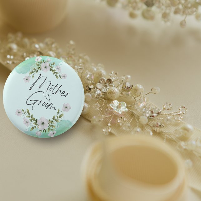 Elegant Mother of the Groom Bridal Shower Button (Creator Uploaded)