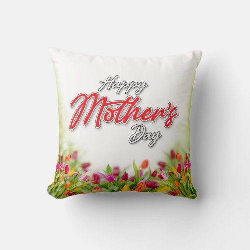 Elegant Mothers Day Design Editiable Throw Pillow