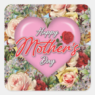 Elegant Mother’s Day Design Minimalist Editable Square Sticker