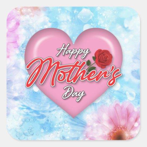 Elegant Mothers Day Design Minimalist Editable Square Sticker