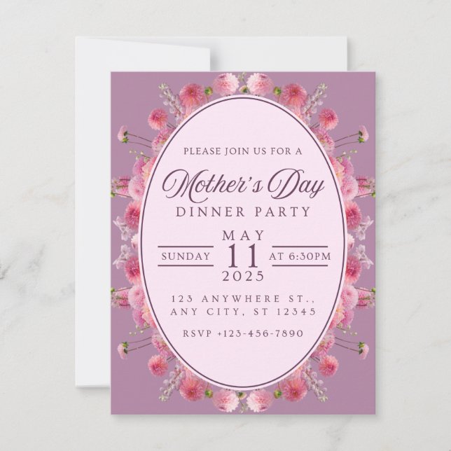 Elegant Mother’s Day Dinner Party Invitation | Ful (Front)
